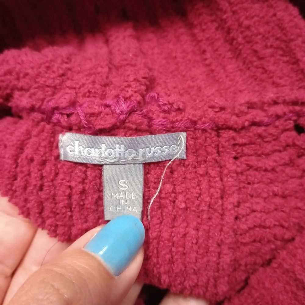 Charlotte Russe Boxy Fit Turtleneck Chenille Sweater